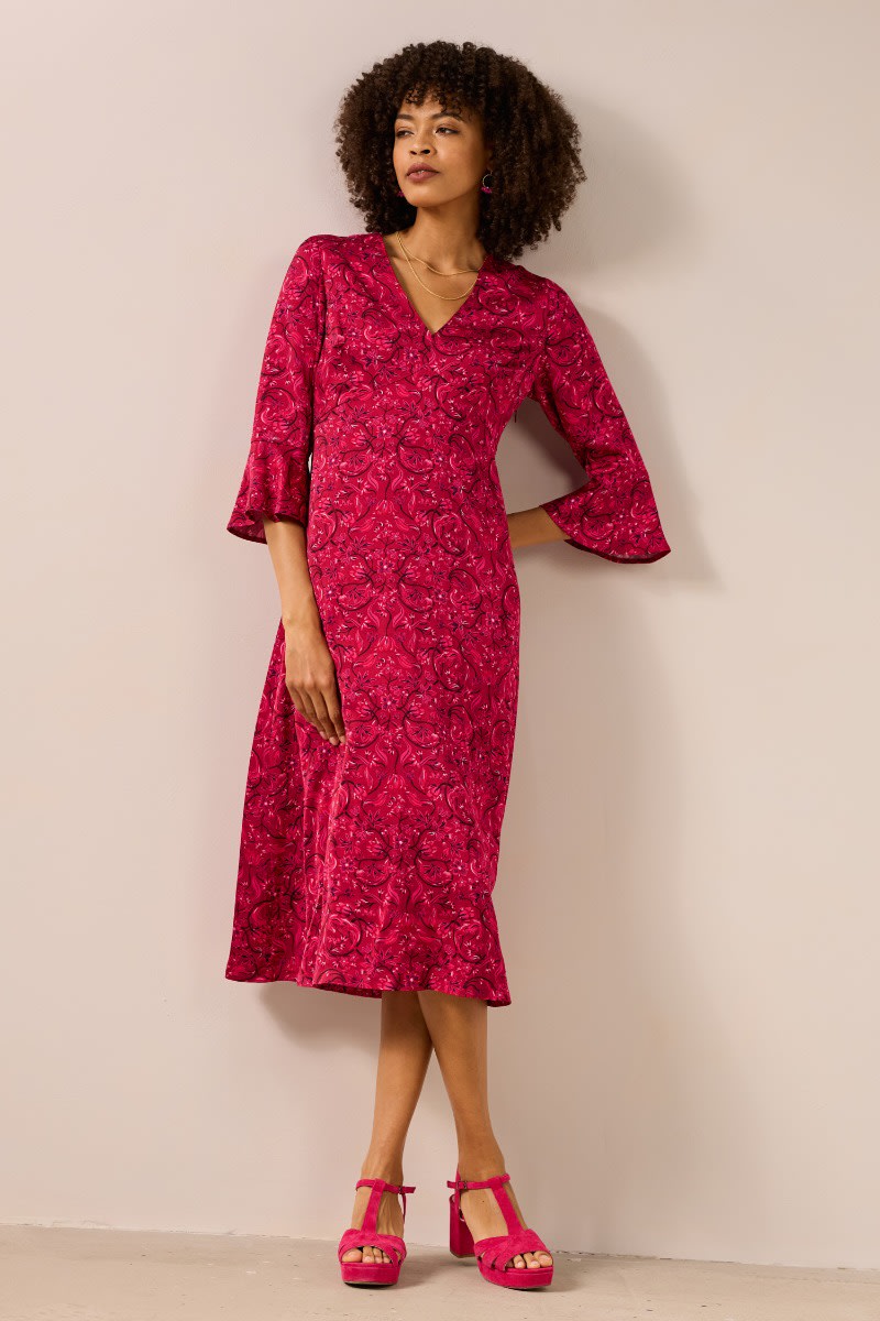 Printed Satin Midi Dress | Seasalt Cornwall - Seasalt Cornwall