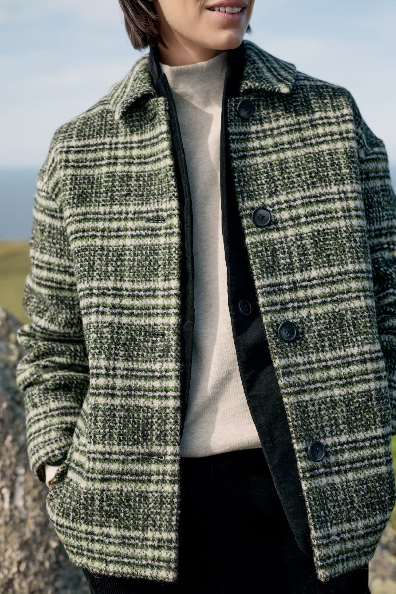 Checked Wool Blend Coat | Seasalt Cornwall - Seasalt Cornwall