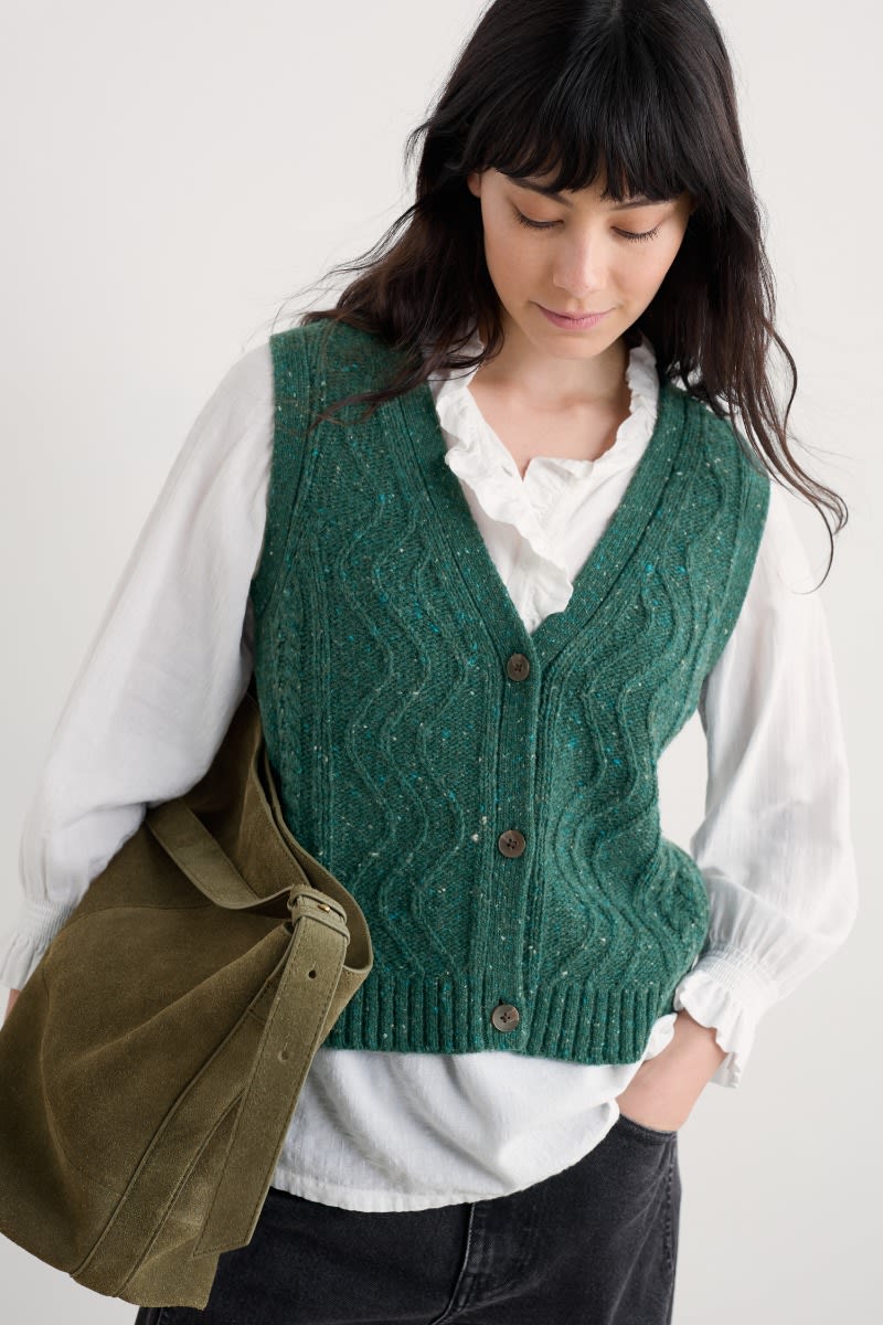Pendouer Knitted V-Neck Sweater Vest - Seasalt Cornwall