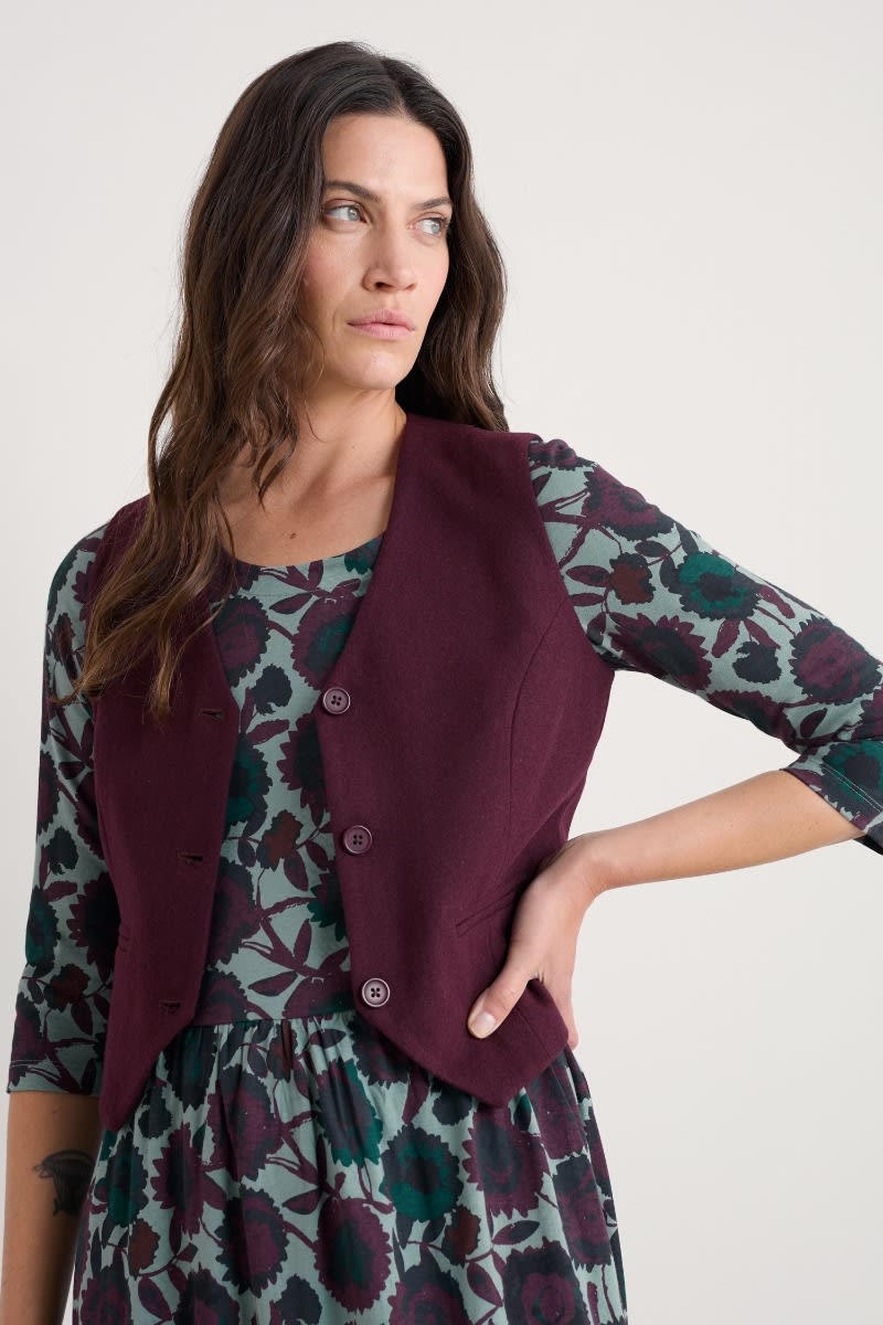 Lowena V Neck Wool Blend Waistcoat