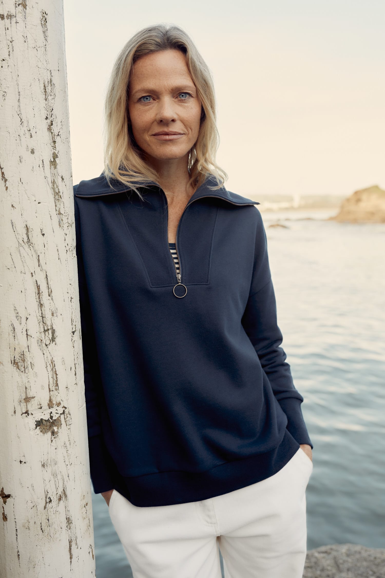 Tideline Collared Sweatshirt - Half Zip Maritime Sweatshirt
