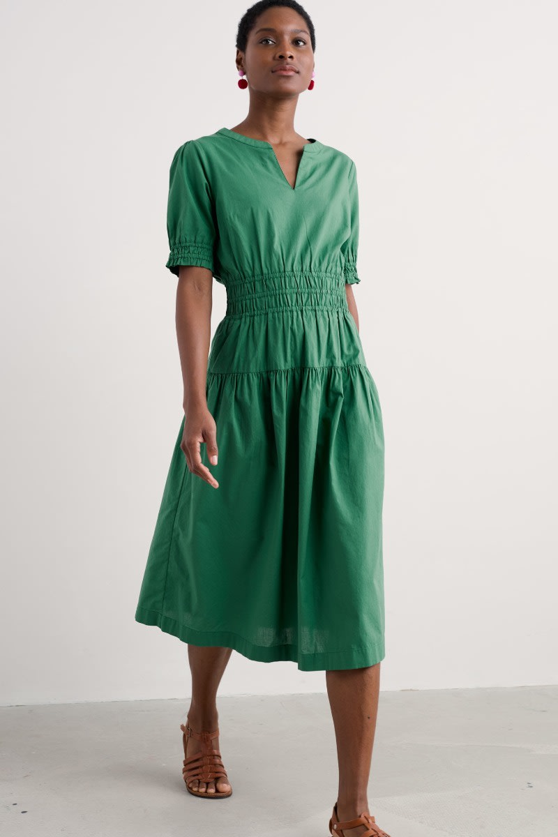 Organic Cotton Smocked Midi Dress | Seasalt Cornwall - Seasalt Cornwall