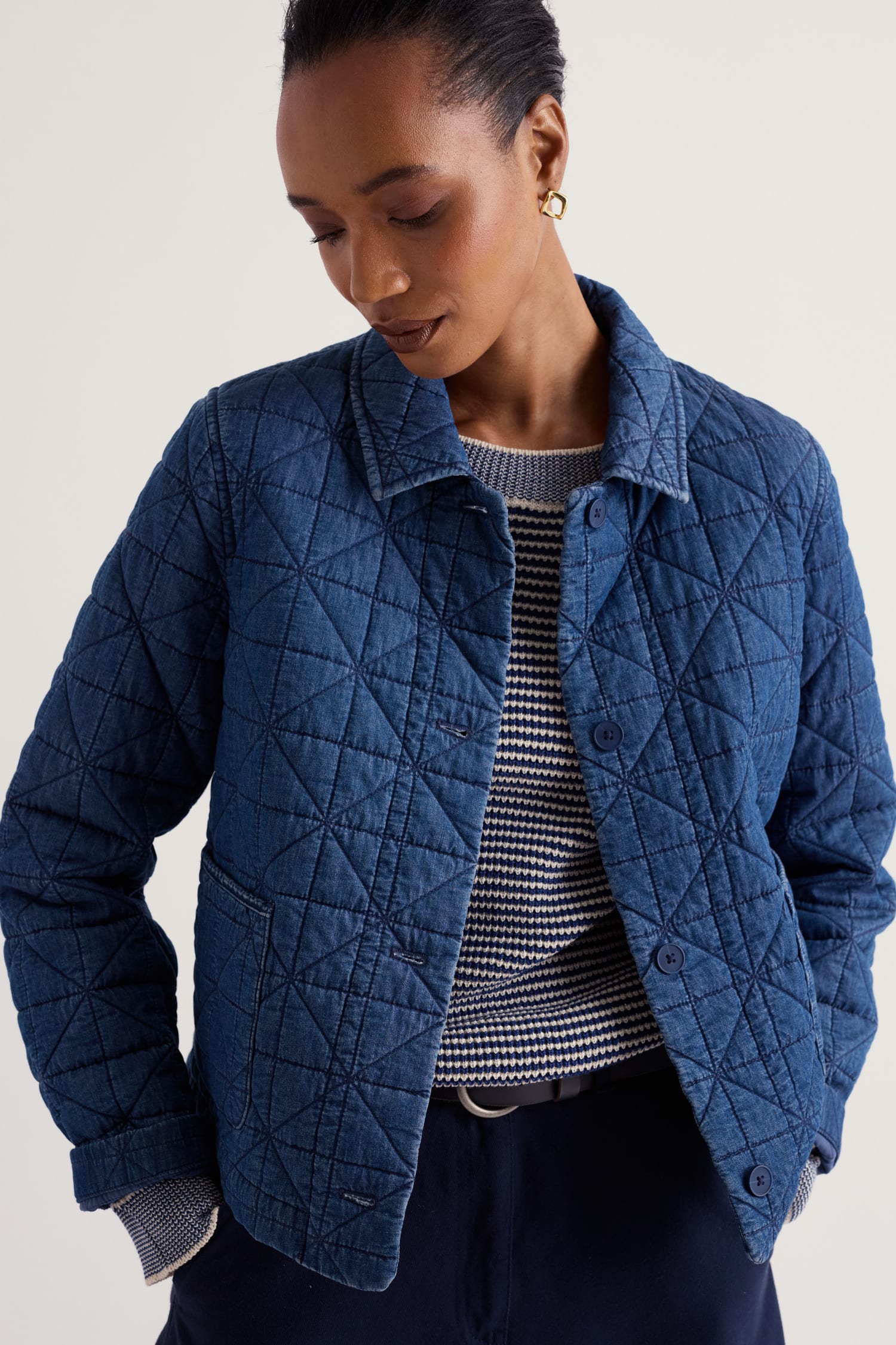 Incoming Tide Quilted Denim Jacket