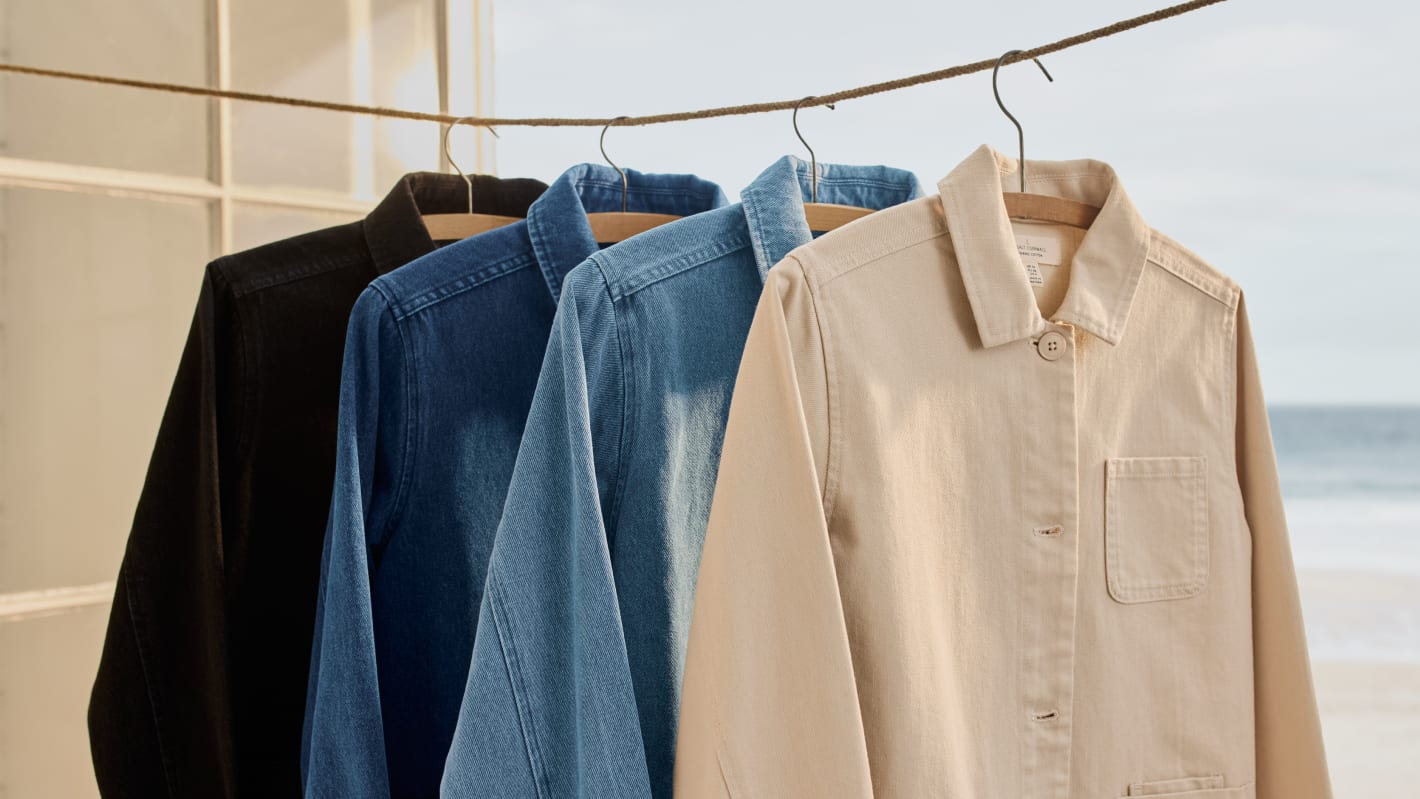 Seasalt Cornwall - blue and cream organic cotton denim jacket