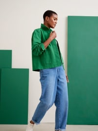 Honeydew Barrel Leg Jeans Model Image
