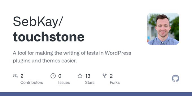 Touchstone WordPress tests on GitHub