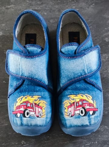 Fischer Markenschuh Hausschuhe in Dunkelblau