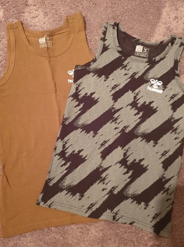 Hummel 2er-Set: Unterhemden in Khaki/ Grau
