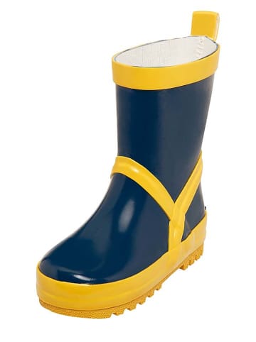 Playshoes Gummistiefel in Dunkelblau/ Gelb
