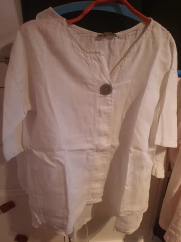 Lin Passion Leinen-Bluse in Weiß