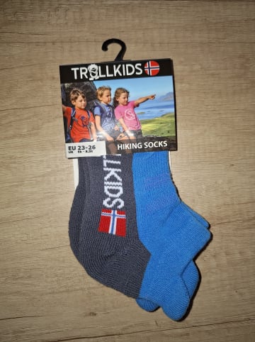 Trollkids 2er-Set: Wandersocken "Low Cut Socks II" in Blau