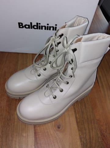 Baldinini Leder-Boots in Creme