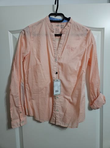 Arqueonautas Bluse in Apricot/ Weiß