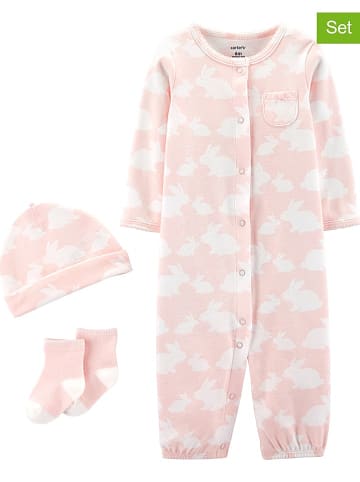 carter's 3tlg. Erstlingsset in Rosa/ Weiß