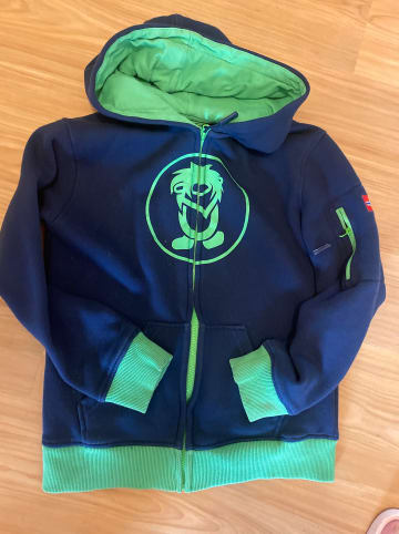 Trollkids Sweatjacke "Sortland" in Dunkelblau/ Grün