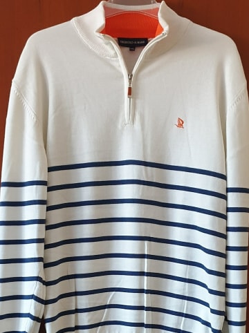 GIORGIO DI MARE Pullover in Weiß/ Blau