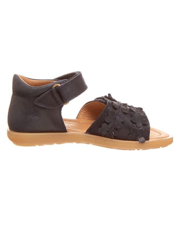 POM POM Leder-Sandalen in Dunkelblau