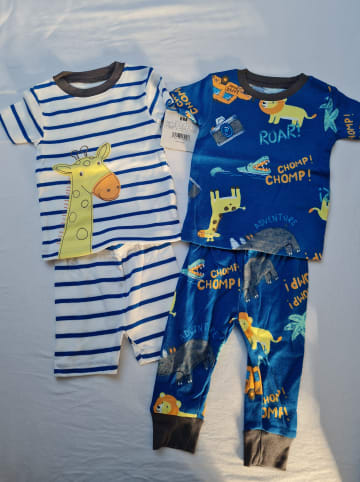 carter's 2er-Set: Pyjamas in Weiß/ Blau