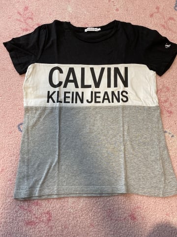 CALVIN KLEIN JEANS Shirt in Grau/ Schwarz/ Weiß