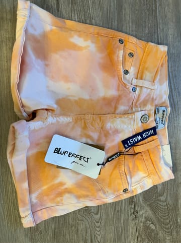 Blue Effect Shorts in Orange