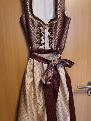 KRÜGER Dirndl in Bordeaux/ Beige