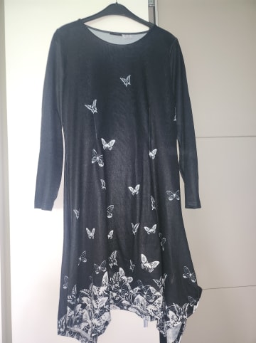Paola Jerseykleid in Schwarz, Weiß