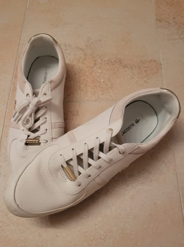 Lacoste Leder-Sneakers "Rey Sport" in Creme/ Gold