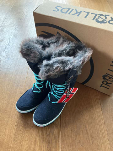 Trollkids Winterstiefel "Holmenkollen" in Dunkelblau/ Mint