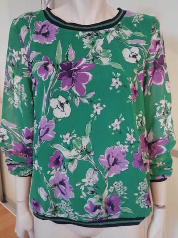 More & More Bluse in Grün/ Lila/ Weiß