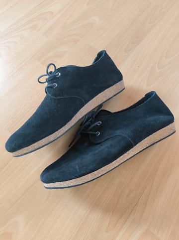 Comfortfusse Leder-Schnürschuhe in Schwarz