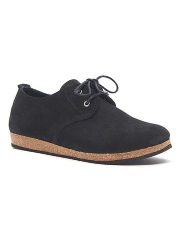 Comfortfusse Leder-Schnürschuhe in Schwarz
