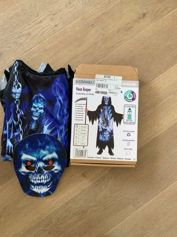 amscan 2tlg. Kostüm "Sensenmann" in Neonblau