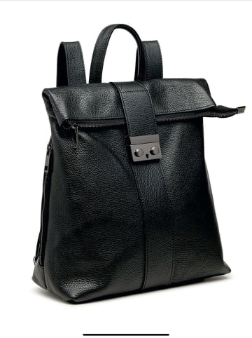 Lia Biassoni Leder-Rucksack in Schwarz