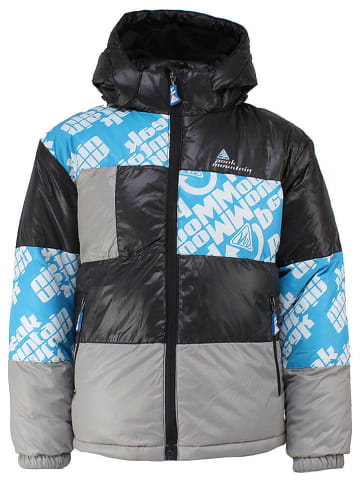 Peak Mountain Winterjacke in Schwarz/ Hellgrau/ Hellblau