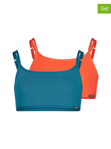 Skiny 2er-Set: Bustiers in Türkis/ Orange