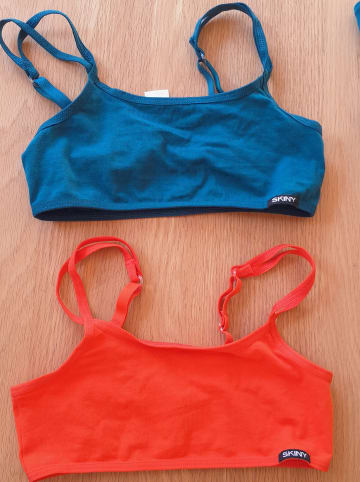 Skiny 2er-Set: Bustiers in Türkis/ Orange
