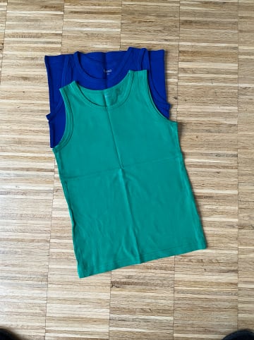 lamino 2er-Set: Unterhemden in Grün/ Blau