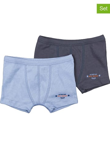 PETIT BATEAU 2er-Set: Boxershorts in Dunkelblau/ Hellblau