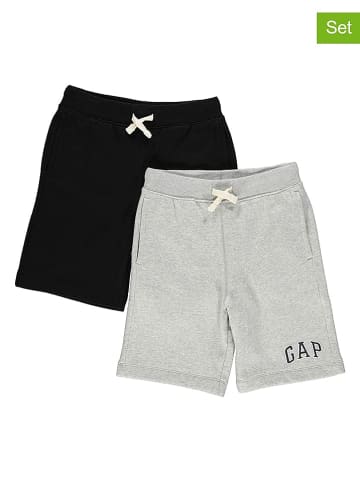 GAP 2er-Set: Sweatshorts in Schwarz/ Hellgrau