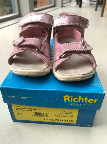 Richter Shoes Leder-Sandalen in Rosa