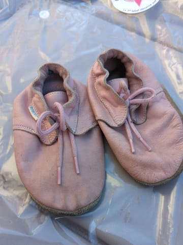 Robeez Leder-Krabbelschuhe in Rosé
