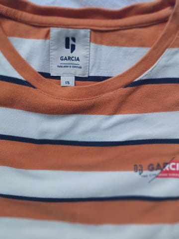 Garcia Shirt in Orange/ Weiß