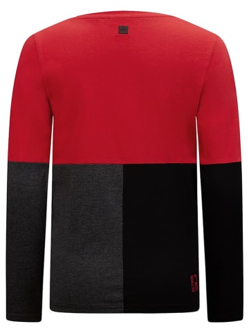 Retour Longsleeve "Jorrit" in Rot/ Schwarz/ Grau