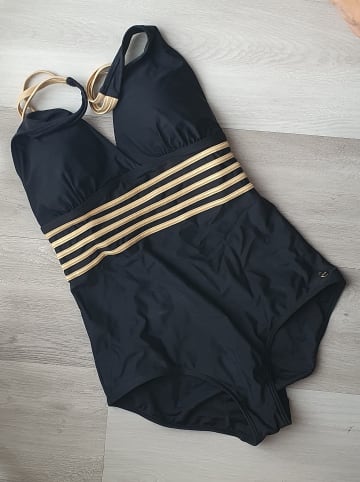 LASCANA Badeanzug in schwarz-goldfarben