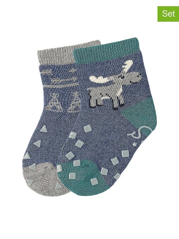 Sterntaler 2er-Set: ABS-Socken "Elch" in Blau