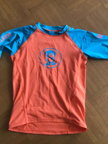 Trollkids Badeshirt "Kvalvika" in Orange/ Blau