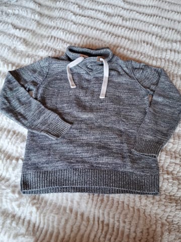 Tom Tailor Pullover in Anthrazit/ Grün/ Weiß