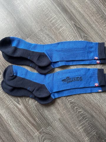 Trollkids 2er-Set: Ski-/ Snowboardsocken "Kids Ski" in Dunkelblau