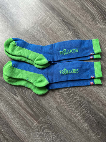 Trollkids 2er-Set: Ski-/ Snowboardsocken "Kids Ski" in Blau