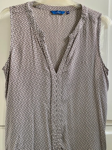 Tom Tailor Top in Weiß/ Dunkelblau